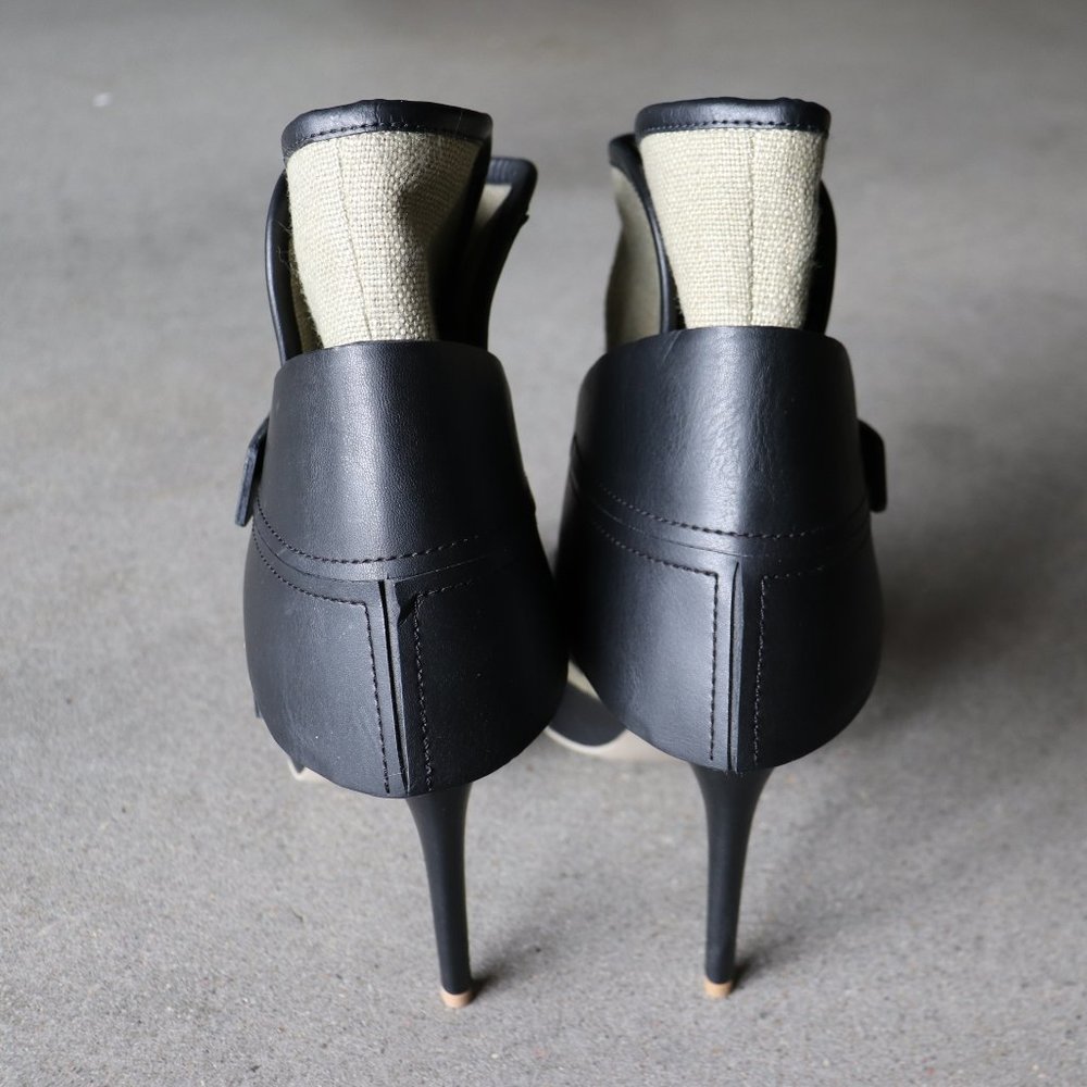 Stella McCartney Gray Ladsun Canvas Ankle Boots 7 - Picture 8 of 8